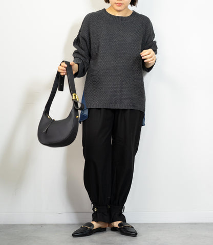 デニムドッキングケーブルニット