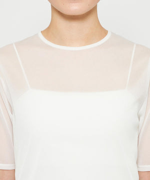 トリコットシフォン ハーフスリーブカットソー