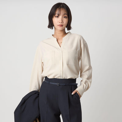 スキッパー ポケット ロングスリーブ シャツ マシンウォッシャブル