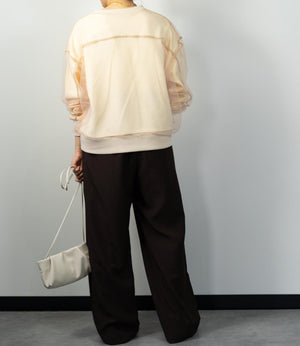 チュールレイヤードカットソー