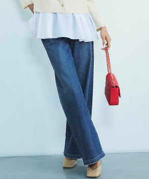23区DENIM ストレッチ ワイドパンツ