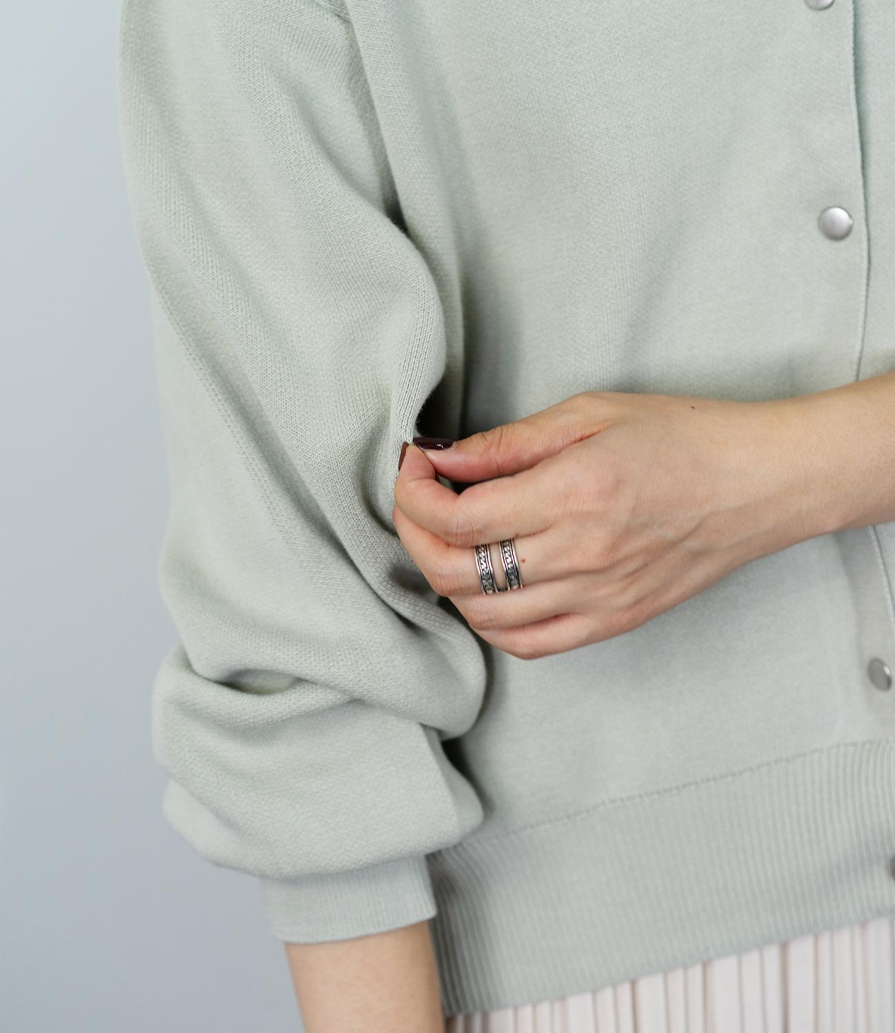 ドットボタンニットカーディガンブルゾン