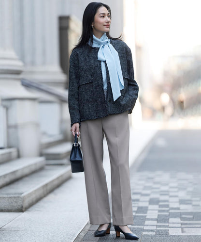 セルロースシルクビエラ ボウタイ付きブラウス