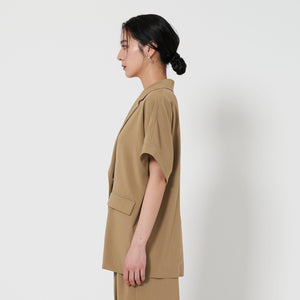 【WEB限定 Wardrobe DAILY MINIMAL】ハーフスリーブ ドルマンジャケット -ウォッシャブル-