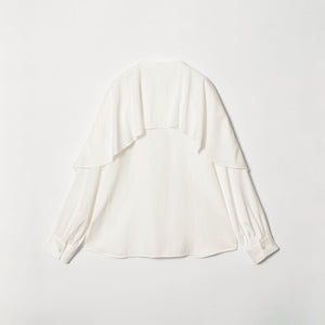 【WEB限定 Wardrobe DAILY MINIMAL】フリルレイヤーブラウス ウォッシャブル