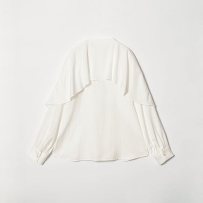 【WEB限定 Wardrobe DAILY MINIMAL】フリルレイヤーブラウス ウォッシャブル