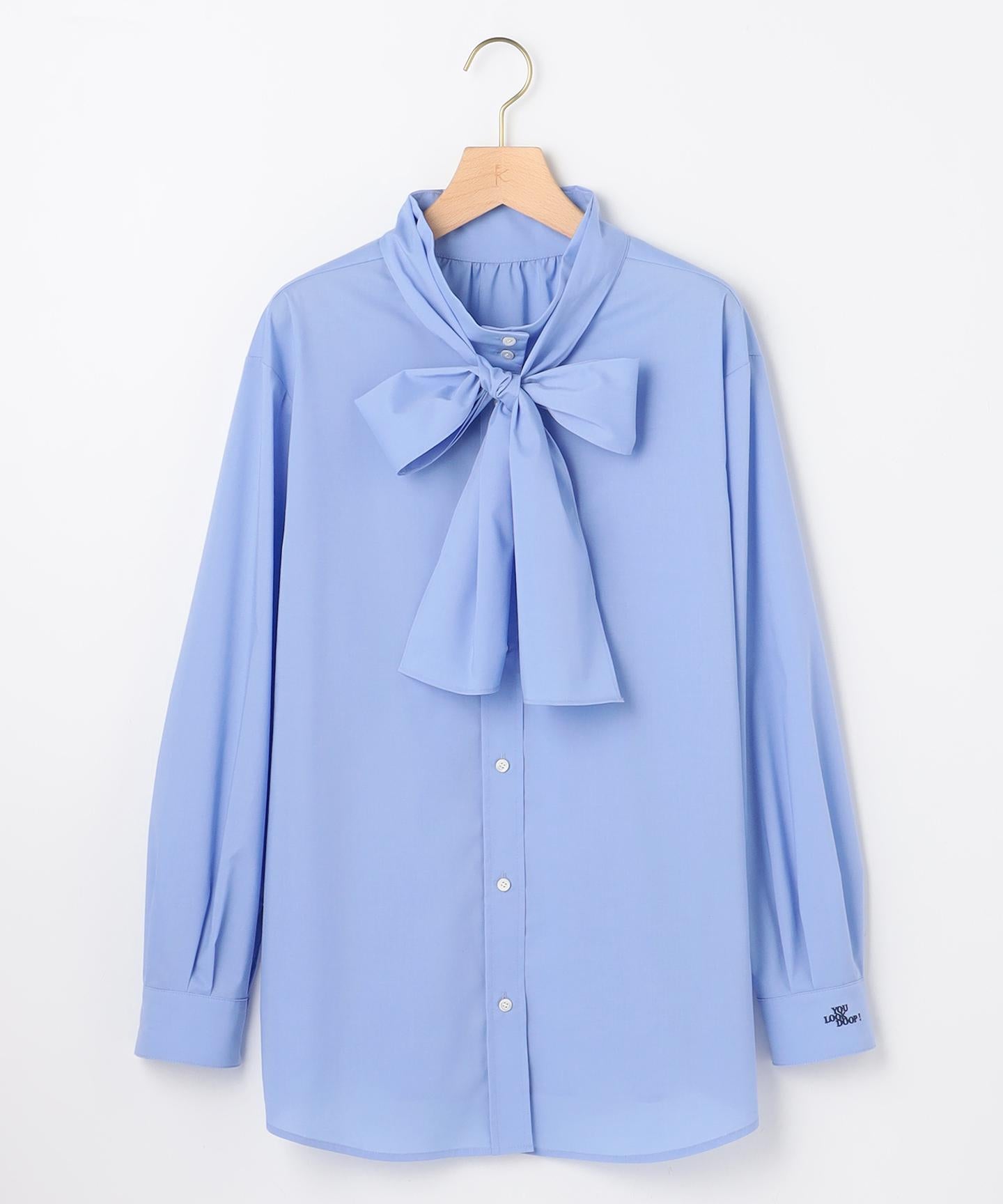 コットンタッチシャーティング刺繍入り ブラウス