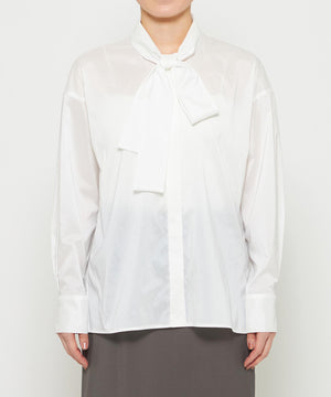 シルクライクタフタ ボウタイブラウス