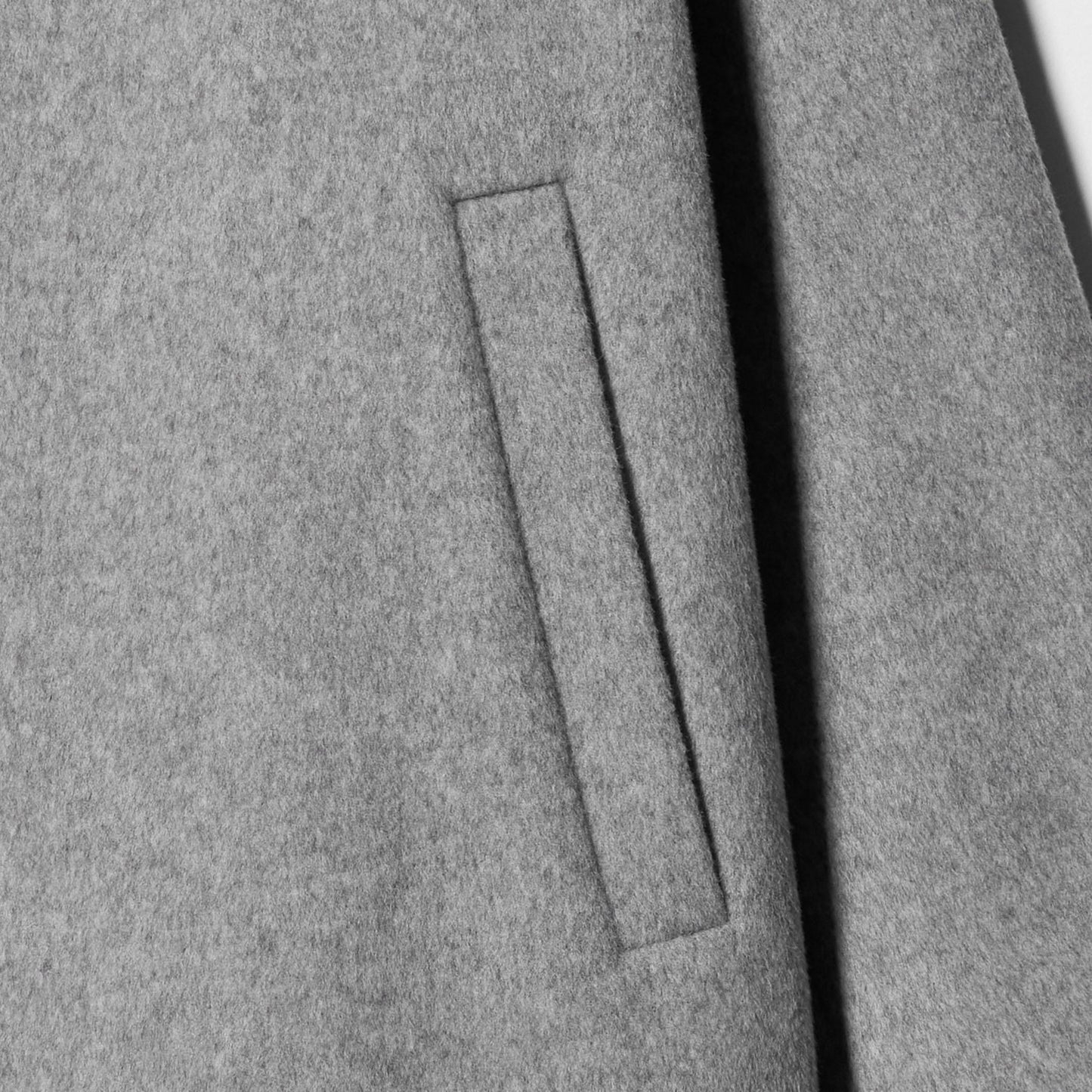 毛ナイロン ノーカラーコート