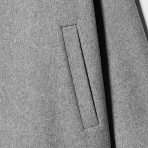 毛ナイロン ノーカラーコート