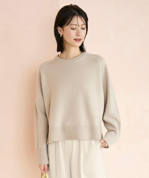 カシミヤブレンド クルーネックニット