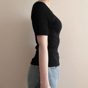 オフショルカットソー