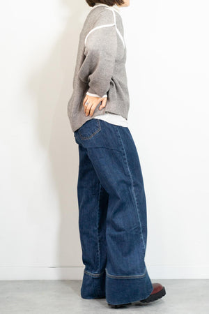 バイカラーラインニット