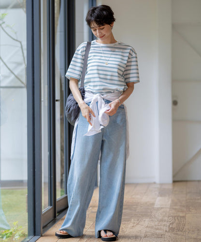 LIGHT DENIM バレルワイド パンツ