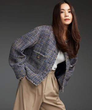 GIOLICA ボタン ツイード ジャケット