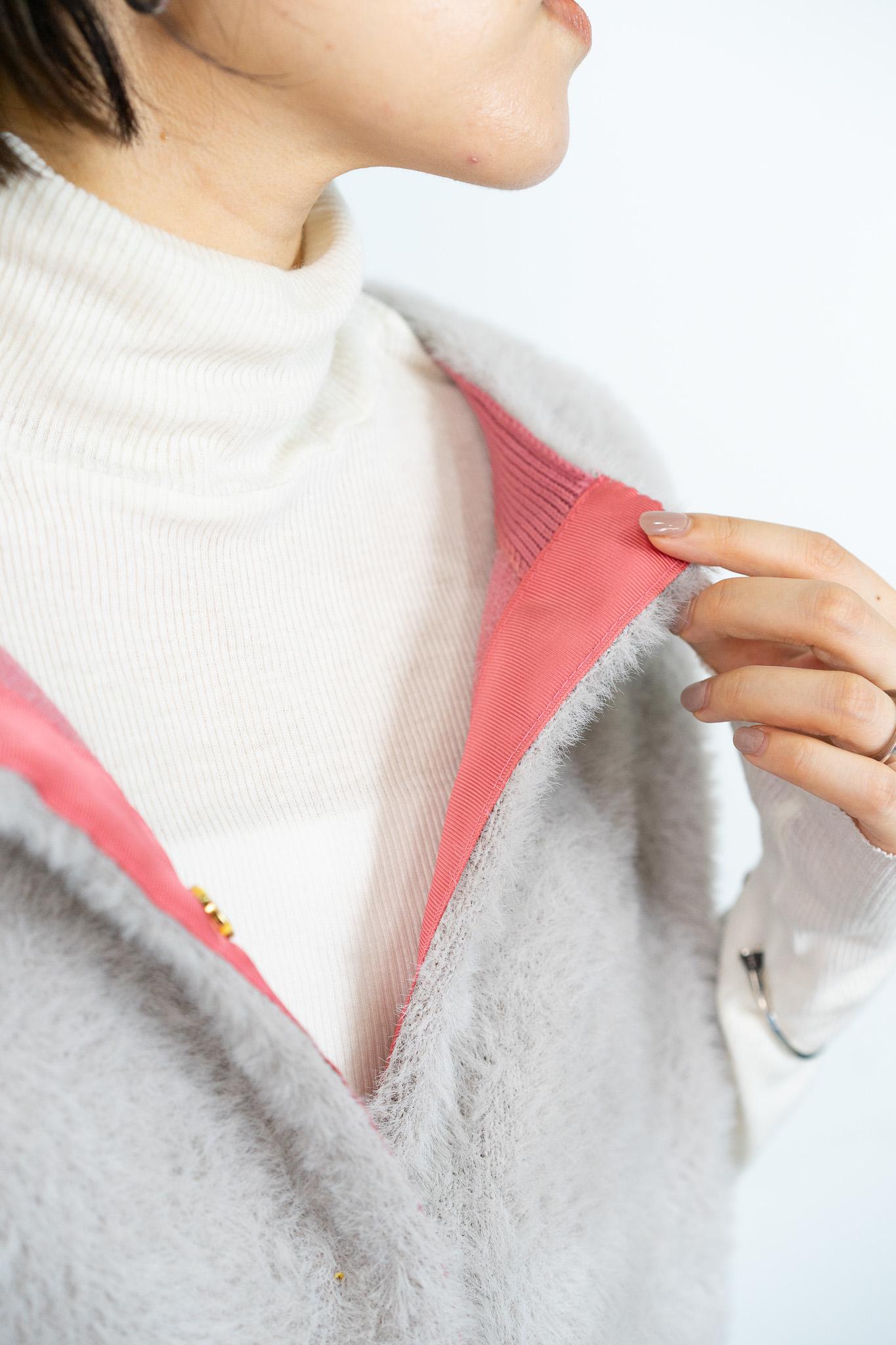 バイカラーテープシャギーニットベスト