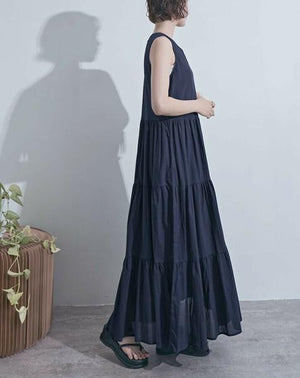 Vネックティアードワンピース