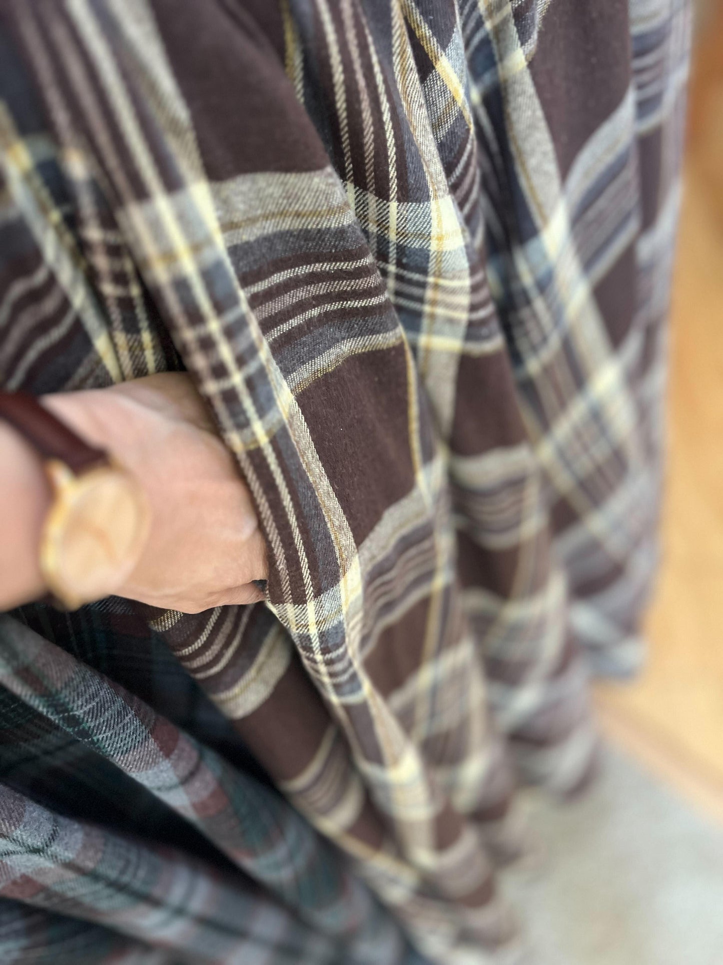 ムードチェックマキシロングスカート