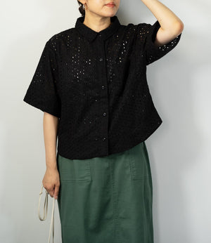 レース半袖シャツ