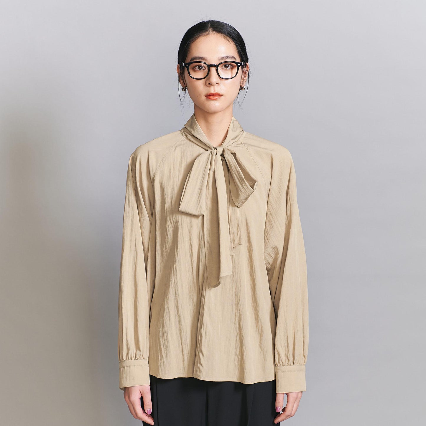 【WEB限定 Wardrobe DAILY MINIMAL】リボンタイブラウス -2WAY/ウォッシャブル-