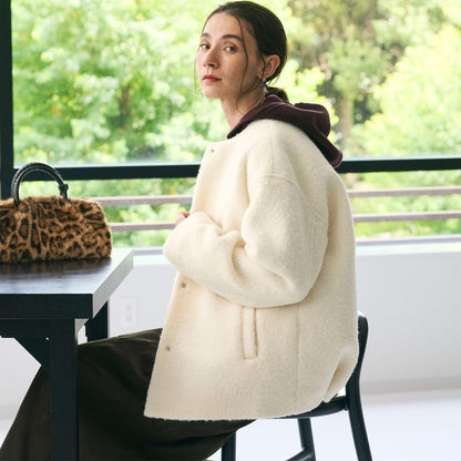 ブークレ ノーカラーブルゾン