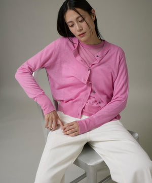 クルーネックニットカーデ《Melty air wool》