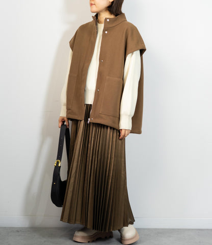 ウールライクハイネックベスト