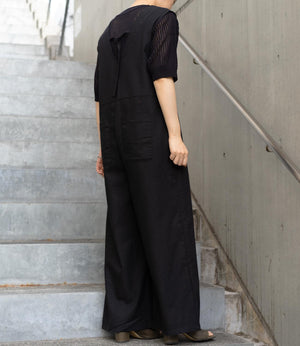 リネンミックスVネックオールインワン