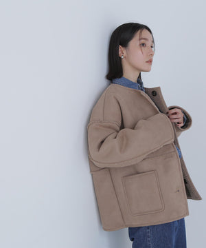 リバーシブルフェイクスウェードコート