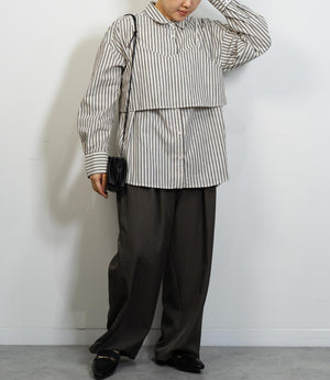 アンサンブルストライプシャツ