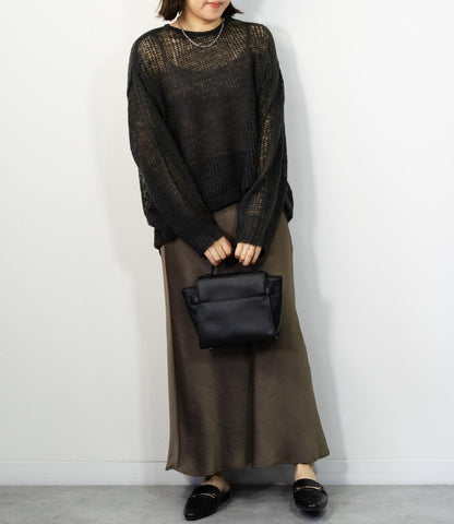 メッシュニットトップス