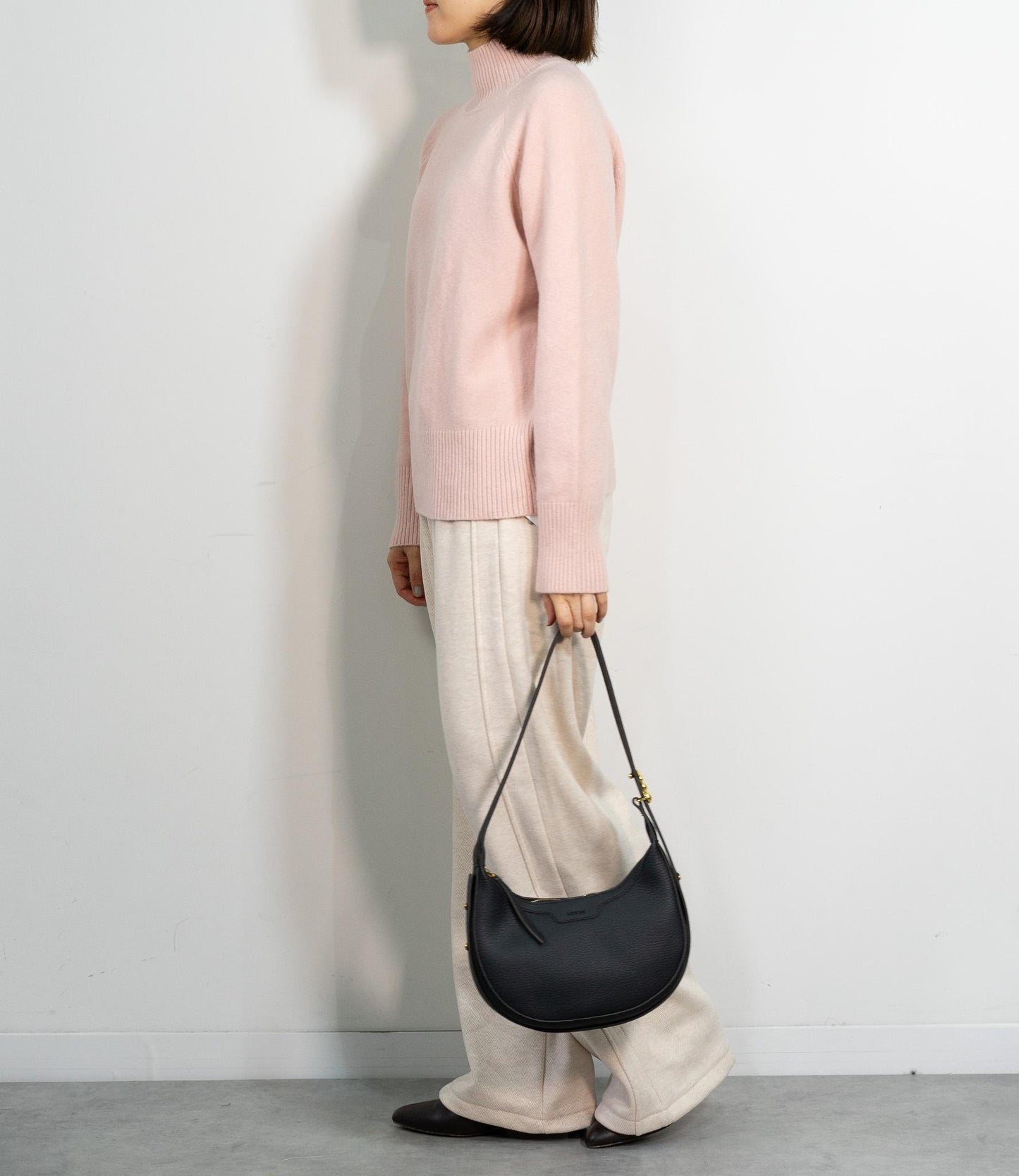 ヘリンボーン裏起毛イージーパンツ