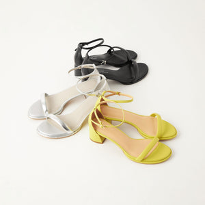 チャンキーパテッドサンダル（4.5cmヒール）