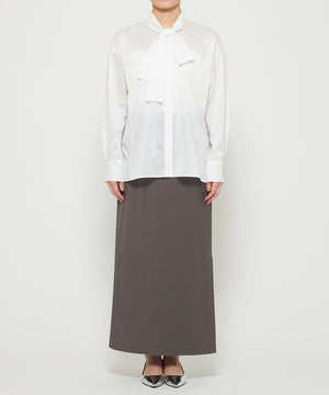 シルクライクタフタ ボウタイブラウス