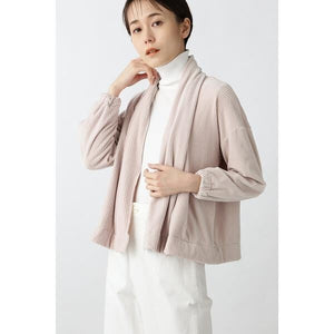 コーデュロイボンバーフーデッドカーディガン