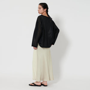 ポリエステルサテン マーメイドフレアスカート