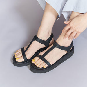 Tストラップ プラットフォーム サンダル