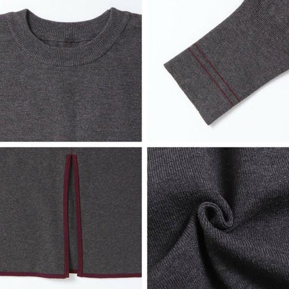 バイカラーストレートニットワンピース