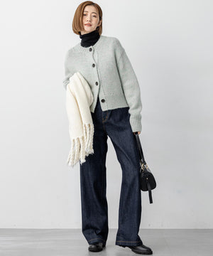 ウーステッドウール リブタートル ニット