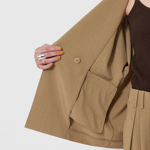 【WEB限定 Wardrobe DAILY MINIMAL】ハーフスリーブ ドルマンジャケット -ウォッシャブル-