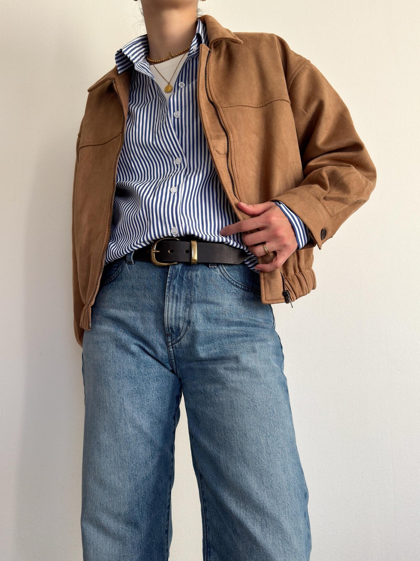 ルーズフィットスエードブルゾン