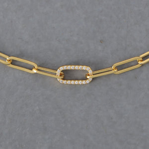 オーバルパヴェ チェーンネックレス