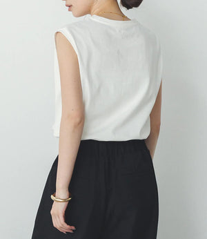 USAコットンコンパクトノースリーブカットソー