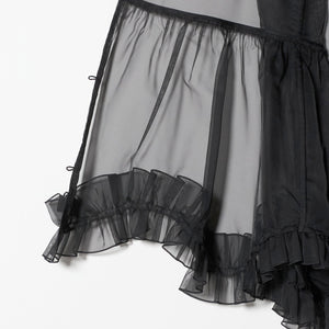 シアー オーガンジー フリル ブラウス ウォッシャブル