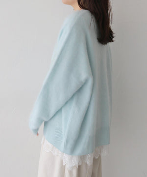 ウールカシミアVネックニット