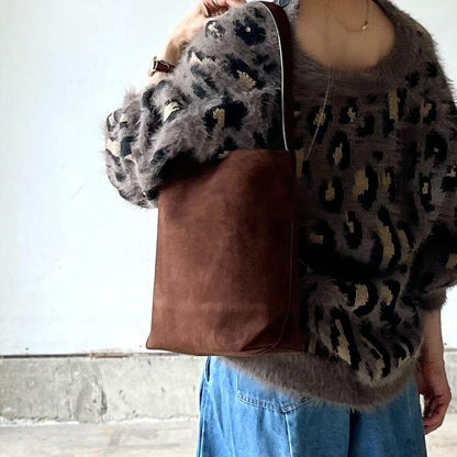 本革スエードショルダーバッグ