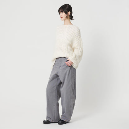 コットンデニム カーブパンツ