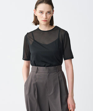 トリコットシフォン ハーフスリーブカットソー