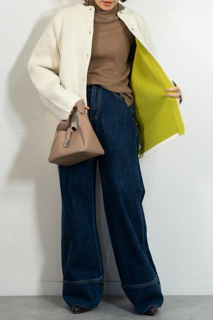 バイカラーミドルコーディガン