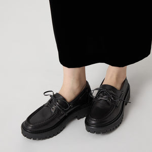 レースアップモカシン フラット45↑